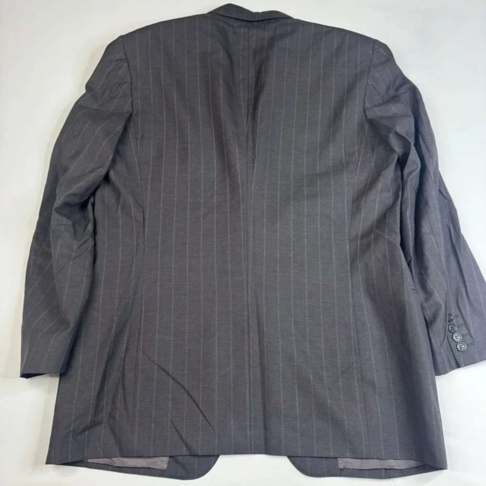 Canali Blazer Mens 54 (US44) Charcoal Grey Loro Piana Wool Pinstripe Suit Jacket